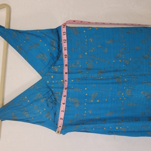 Angie Women's Blue Umbre Paisley Print Wide Leg Adjustable Strap Jumpsuit Size M - Picture 10 of 12